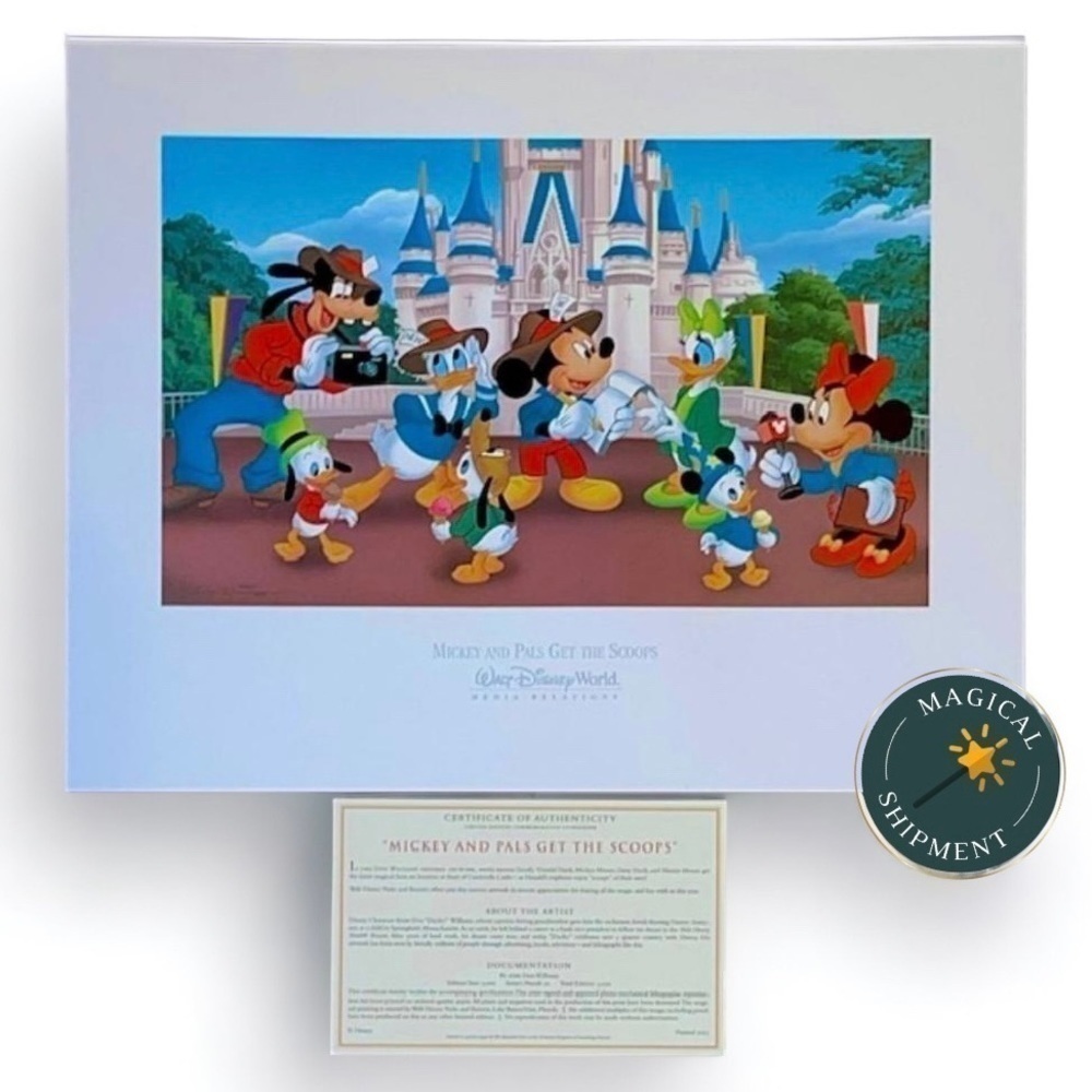 Walt Disney World Lithograph - "Mickey And Pals Get The Scoops" By Don Williams